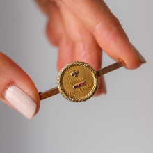 Load image into Gallery viewer, Antique 18K Yellow Gold Augis Qu'hier Love Token Brooch