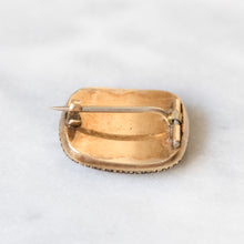 Load image into Gallery viewer, Georgian 10K Rose Gold Enamel Ouroboros Serpent Mourning Brooch