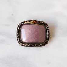Load image into Gallery viewer, Georgian 10K Rose Gold Enamel Ouroboros Serpent Mourning Brooch