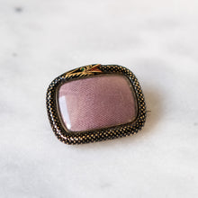 Load image into Gallery viewer, Georgian 10K Rose Gold Enamel Ouroboros Serpent Mourning Brooch