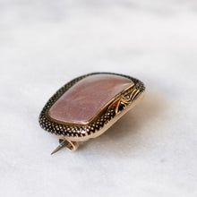Load image into Gallery viewer, Georgian 10K Rose Gold Enamel Ouroboros Serpent Mourning Brooch