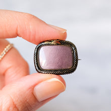 Load image into Gallery viewer, Georgian 10K Rose Gold Enamel Ouroboros Serpent Mourning Brooch
