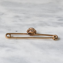 Load image into Gallery viewer, Edwardian 9K Yellow Gold Moonstone and Seed Pearl Brooch