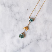 Load image into Gallery viewer, Edwardian 16.75 inch 14K Yellow & Rose Gold Zircon Lavalier Necklace