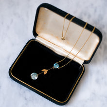 Load image into Gallery viewer, Edwardian 16.75 inch 14K Yellow & Rose Gold Zircon Lavalier Necklace