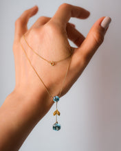 Load image into Gallery viewer, Edwardian 16.75 inch 14K Yellow & Rose Gold Zircon Lavalier Necklace