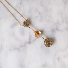 Load image into Gallery viewer, Edwardian 16.75 inch 14K Yellow & Rose Gold Zircon Lavalier Necklace