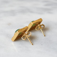Load image into Gallery viewer, 18K Yellow Gold Emerald Earring Studs by Cardena Gioielli