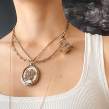 Load image into Gallery viewer, 14K Rose and White Gold Italian Coffee Pot Charm Pendant with Articulated Lid