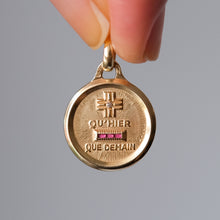 Load image into Gallery viewer, Vintage 1960s 18K Yellow Gold QU'HIER QUE DEMAIN Augis Pendant