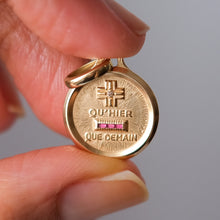 Load image into Gallery viewer, Vintage 1960s 18K Yellow Gold QU'HIER QUE DEMAIN Augis Pendant