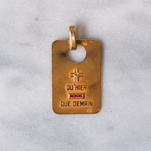 Load image into Gallery viewer, 18K Yellow Gold Rectangle QU'HIER QUE DEMAIN Augis Pendant