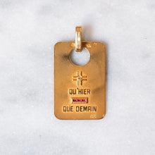 Load image into Gallery viewer, 18K Yellow Gold Rectangle QU'HIER QUE DEMAIN Augis Pendant