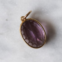 Load image into Gallery viewer, Vintage 9K Yellow Gold Oval Faceted Amethyst Pendant