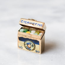 Load image into Gallery viewer, Vintage 9K Yellow Gold Enamel Players Navy Cut Cigarette Box Charm
