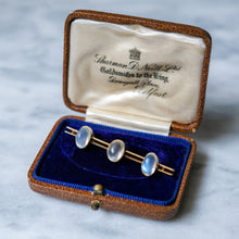 Load image into Gallery viewer, Antique 9K Yellow 3-Stone Moonstone Pendant