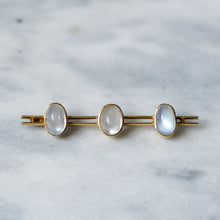 Load image into Gallery viewer, Antique 9K Yellow 3-Stone Moonstone Pendant