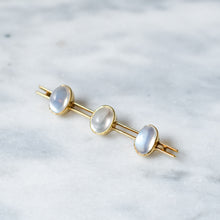 Load image into Gallery viewer, Antique 9K Yellow 3-Stone Moonstone Pendant