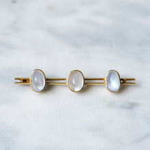Load image into Gallery viewer, Antique 9K Yellow 3-Stone Moonstone Pendant