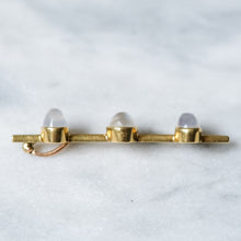 Load image into Gallery viewer, Antique 9K Yellow 3-Stone Moonstone Pendant