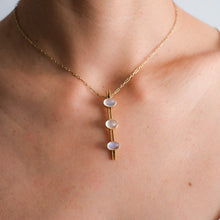 Load image into Gallery viewer, Antique 9K Yellow 3-Stone Moonstone Pendant