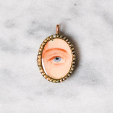 Load image into Gallery viewer, Antique Victorian 9K Rose Gold Lover's Eye Locket Pendant