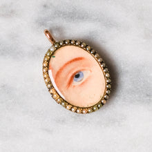 Load image into Gallery viewer, Antique Victorian 9K Rose Gold Lover's Eye Locket Pendant
