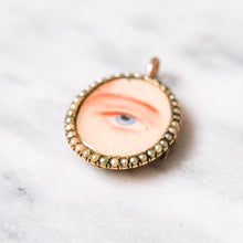 Load image into Gallery viewer, Antique Victorian 9K Rose Gold Lover's Eye Locket Pendant