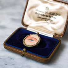 Load image into Gallery viewer, Antique Victorian 9K Rose Gold Lover's Eye Locket Pendant