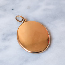Load image into Gallery viewer, Antique 9K Two-Tone Gold Engraved with Enamel Orange Blossom Keepsake Locket