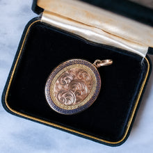 Load image into Gallery viewer, Antique 9K Two-Tone Gold Engraved with Enamel Orange Blossom Keepsake Locket