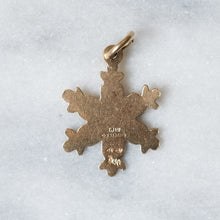 Load image into Gallery viewer, Vintage 9K Yellow Gold Snowflake Charm loop