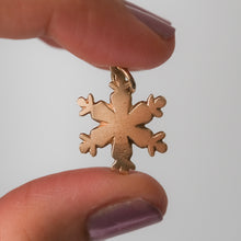 Load image into Gallery viewer, Vintage 9K Yellow Gold Snowflake Charm loop