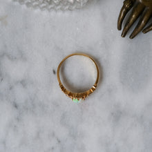 Load image into Gallery viewer, Antique 18K Yellow Gold Opal Heart and Diamonds Ring