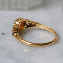 Load image into Gallery viewer, Antique 18K Yellow Gold Opal Heart and Diamonds Ring