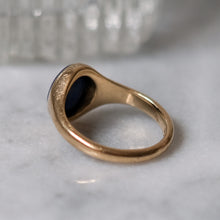 Load image into Gallery viewer, Antique 9K Yellow Gold Lapis Lazuli Owl Signet Ring