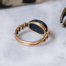 Load image into Gallery viewer, 14K Yellow Gold Blue Quartz Scarab Ring