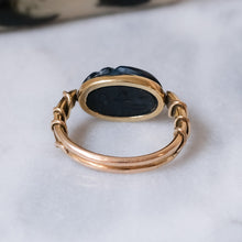 Load image into Gallery viewer, 14K Yellow Gold Blue Quartz Scarab Ring
