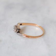 Load image into Gallery viewer, Antique Jugendstil 14K Yellow Gold Diamond Toi et Moi Ring