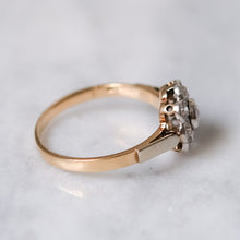 Load image into Gallery viewer, Antique 14K Yellow and White Gold Diamond Daisy Cluster Ring