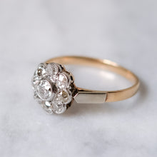 Load image into Gallery viewer, Antique 14K Yellow and White Gold Diamond Daisy Cluster Ring