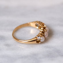 Load image into Gallery viewer, Antique Victorian 15K Yellow Gold Half-Loop 5-Stone Pearl Ring