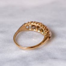 Load image into Gallery viewer, Antique Victorian 15K Yellow Gold Half-Loop 5-Stone Pearl Ring