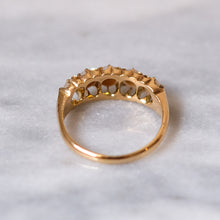 Load image into Gallery viewer, Antique Victorian 15K Yellow Gold Half-Loop 5-Stone Pearl Ring