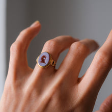 Load image into Gallery viewer, Antique 14K Yellow Gold Unicorn Agate Intaglio Signet Ring