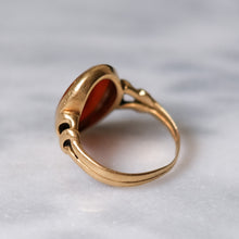 Load image into Gallery viewer, Antique 14K Yellow Gold Unicorn Agate Intaglio Signet Ring