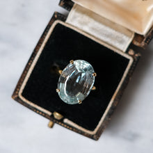 Load image into Gallery viewer, 18K Yellow Gold Oval Faceted Aquamarine Ring