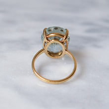Load image into Gallery viewer, 18K Yellow Gold Oval Faceted Aquamarine Ring
