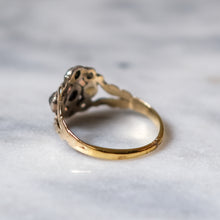 Load image into Gallery viewer, Antique Victorian 18K Yellow Gold Rose-Cut Diamond Floral Cluster Ring circa 1850-70s