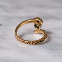 Load image into Gallery viewer, Art Deco 14K Yellow Gold Diamond and Ruby Toi et Moi Snake Ring